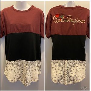 Civil Regime Embroidered 3 Layer BoHo top